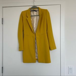 Zara yellow longline blazer